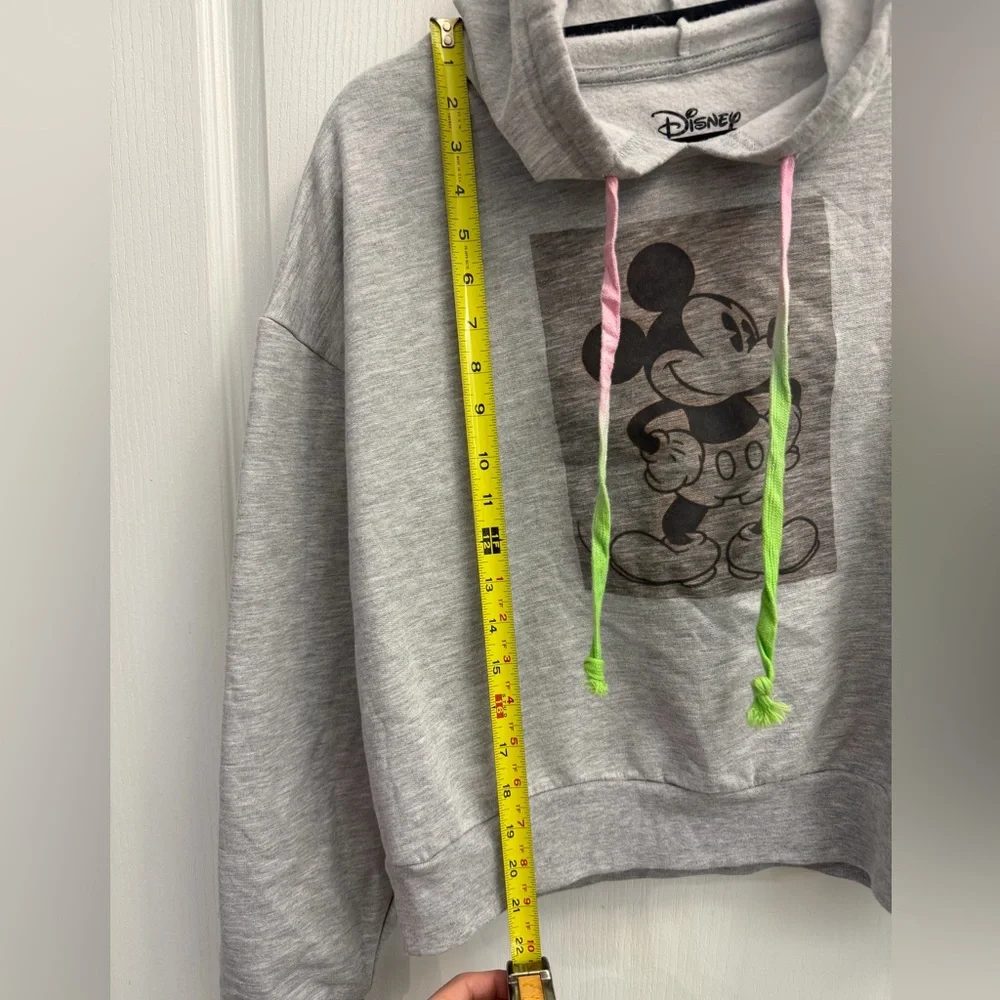 Disney Mickey Mouse Hoodie Gray Pullover Sweatshirt Women’s XXL - Picture 3 of 8